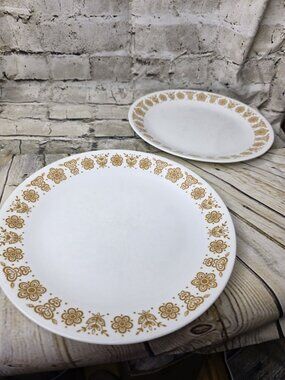 2 Corelle Butterfly Pattern Vintage 10.25" Dinner Plates